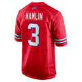 B.Bills #3 Damar Hamlin Red HOLBERT Alternate Game Jersey