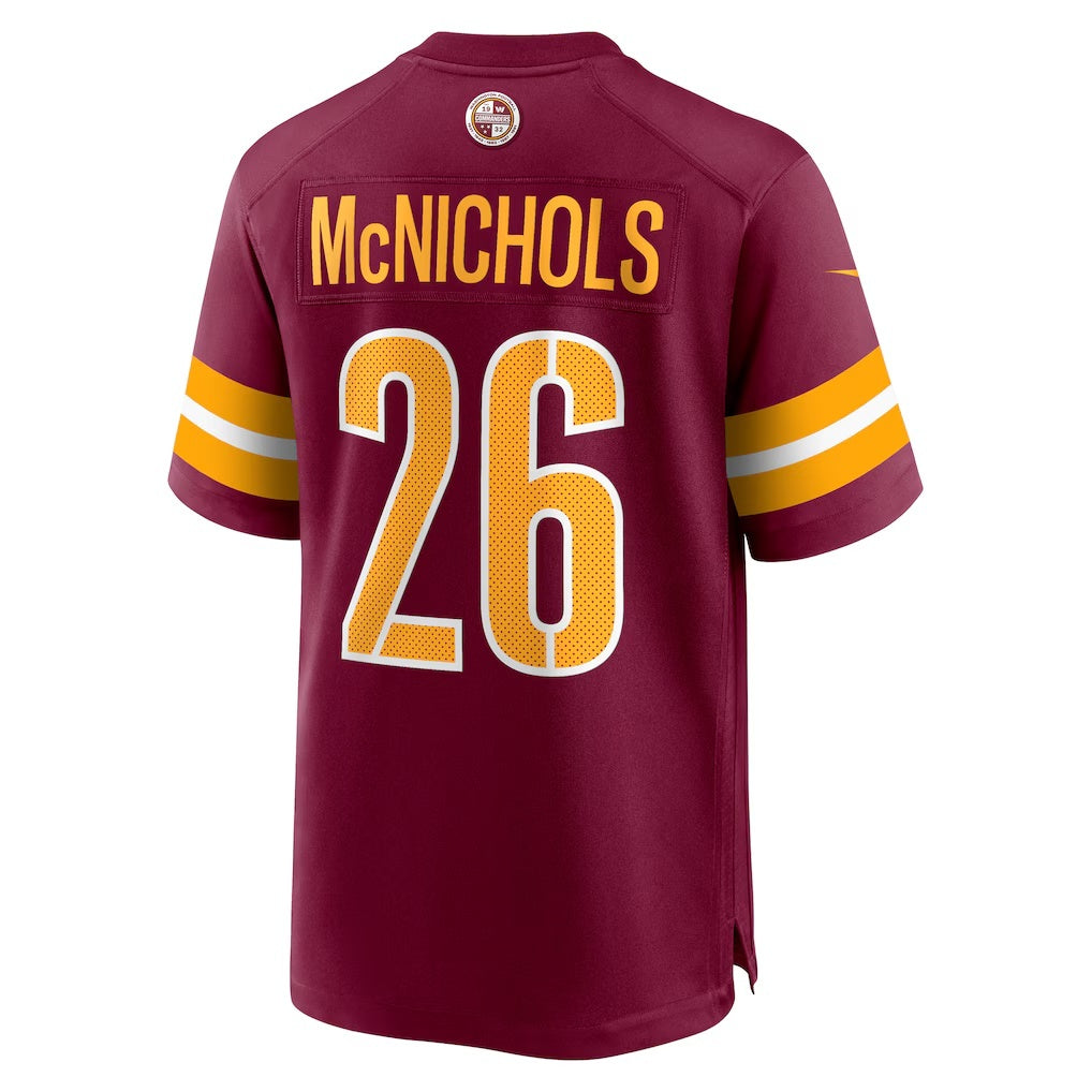 W.Commanders #26 Jeremy McNichols Burgundy HOLBERT Game Jersey