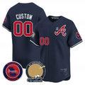 Custom Atlanta Braves Hank Aaron 715th Home Run Patch Vapor Premier Limited Jersey V2 ¨C Navy HOLBERT