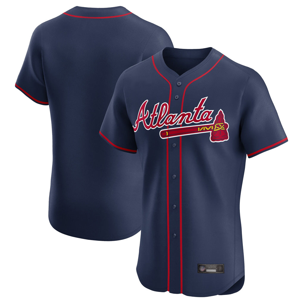 Atlanta Braves Navy HOLBERT Limited Elite Home Game Blank Player Stitched Jerseys