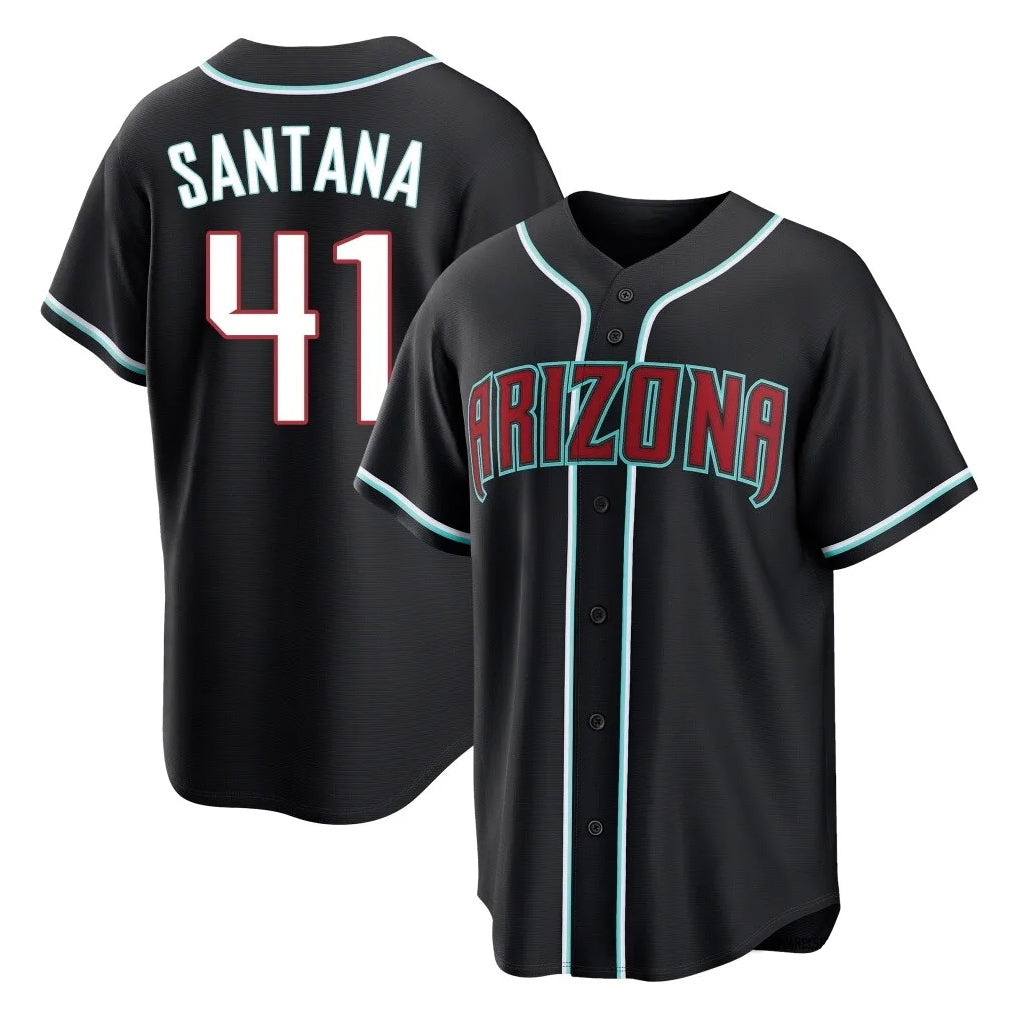 Arizona Diamondbacks #41 Carlos Santana Player Black HOLBERT Home Game Stitched Jerseys