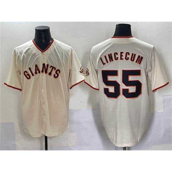 San Francisco Giants #55 Tim Lincecum Cream HOLBERT 2024 Home Limited Stitched Jersey