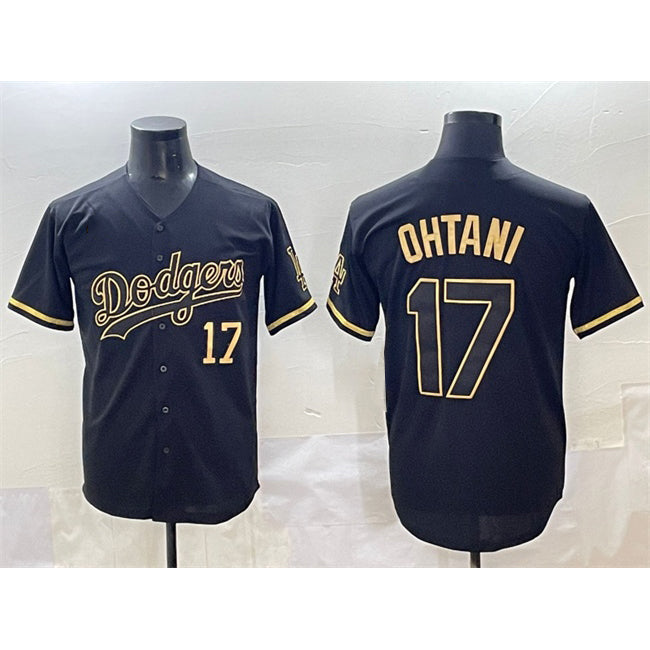 Los Angeles Dodgers #17 Shohei Ohtani Black Gold HOLBERT Limited Stitched Jersey