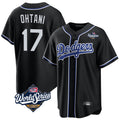 Los Angeles Dodgers #17 Shohei Ohtani Player Black HOLBERT World Series Carbon Limited Home Stitched Jerseys