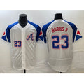 Atlanta Braves #23 Michael Harris II Number White HOLBERT 2023 City Connect Flex Base Stitched Jersey 2