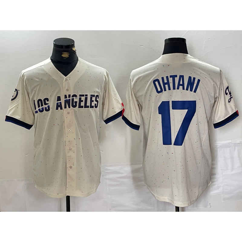 Los Angeles Dodgers #17 Shohei Ohtani Cream HOLBERT 2024 City Connect Limited Stitched Jerseys