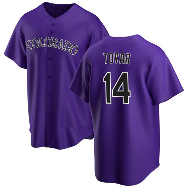 Colorado Rockies #14 Ezequiel Tovar Purple HOLBERT Cool Base Stitched Jersey