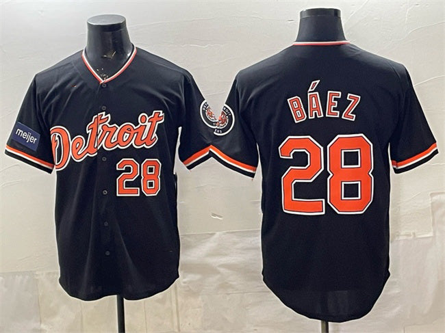 Detroit Tigers #28 Javier B¨¢ez Black HOLBERT 2026 Meijer Patch Alternate Vapor Premier Limited Stitched Jersey