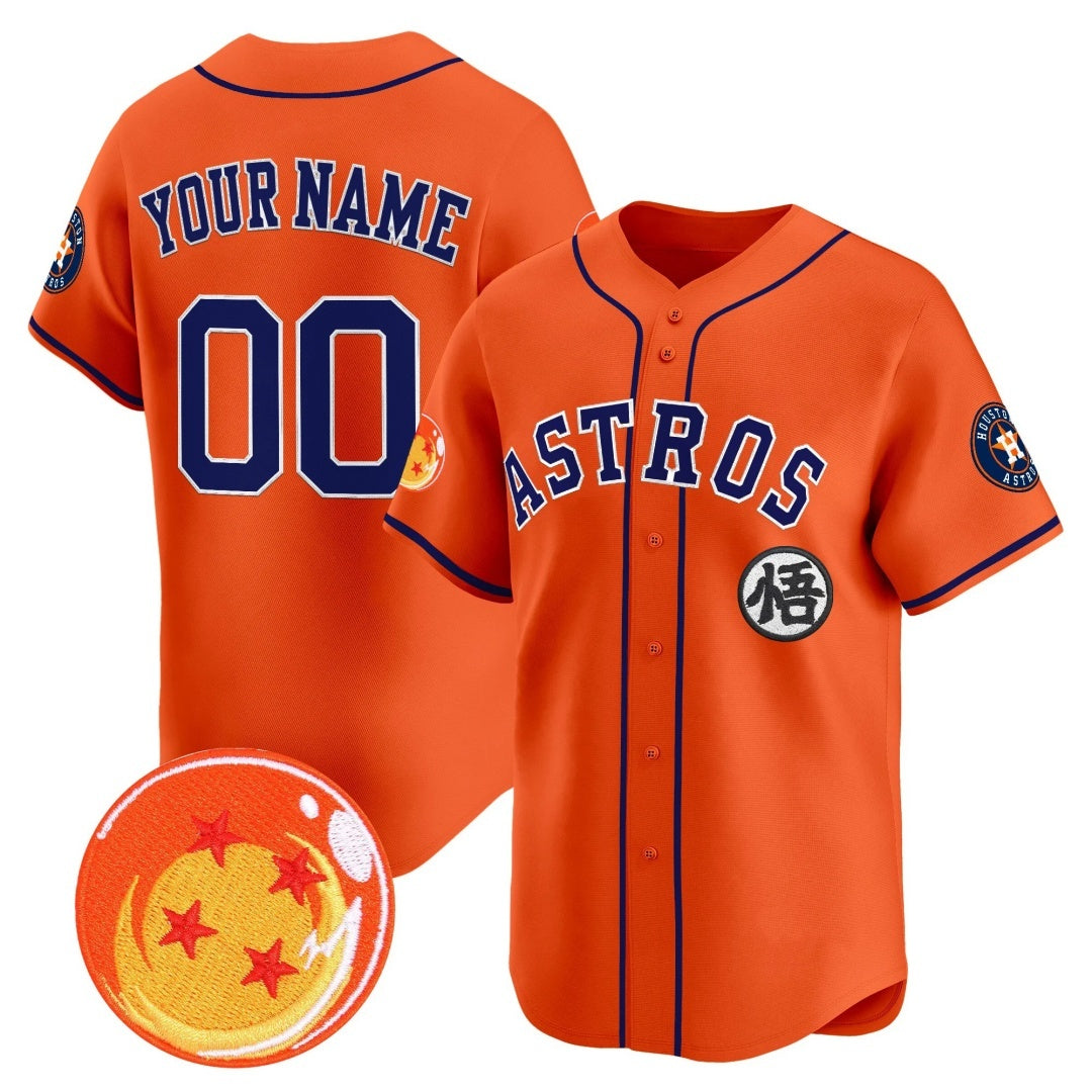 Custom Houston Astros x Dragon Ball Orange HOLBERT Vapor Premier Limited Jersey - All Stitched