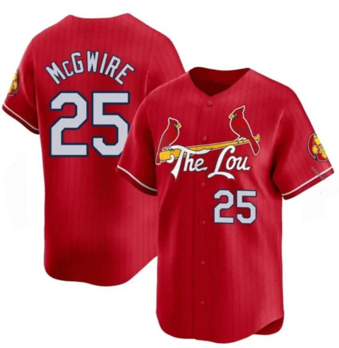 St. Louis Cardinals #25 Mark McGwire Red HOLBERT City Connect Jersey