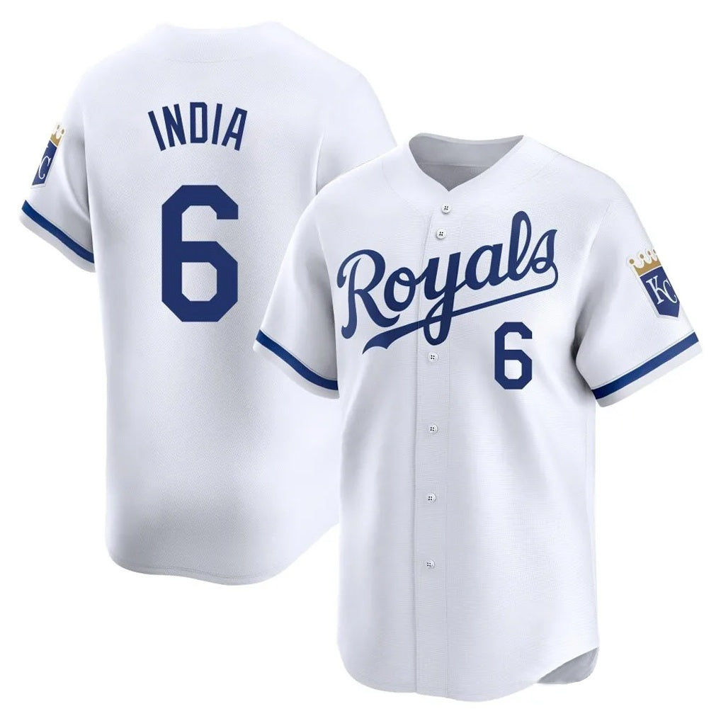 Kansas City Royals #6 Jonathan India Player White HOLBERT Alt Limited Home Stitched Jerseys