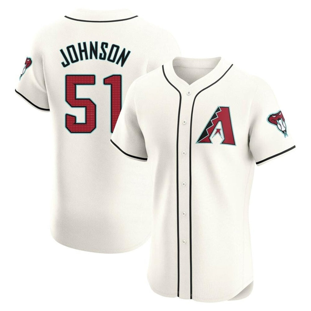 Arizona Diamondbacks #51 Randy Johnson Player Cream HOLBERT Limited Elite Home Game Stitched Jerseys