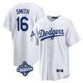 Los Angeles Dodgers #16 Will Smith Player White HOLBERT World Series Meet Game Home Stitched Jerseys