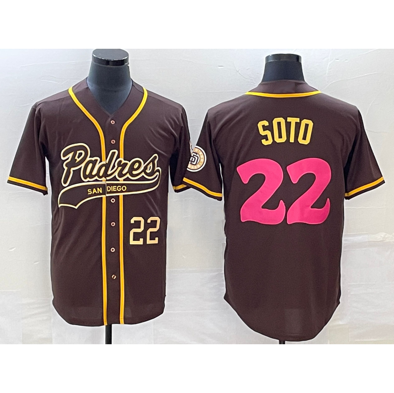 San Diego Padres #22 Juan Soto Number Brown HOLBERT NEW 2023 City Connect Cool Base Stitched Jersey