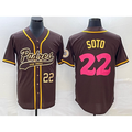 San Diego Padres #22 Juan Soto Number Brown HOLBERT NEW 2023 City Connect Cool Base Stitched Jersey