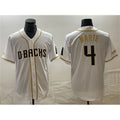 Arizona Diamondbacks #4 Ketel Marte White HOLBERT Gold Cool Base Stitched Jersey