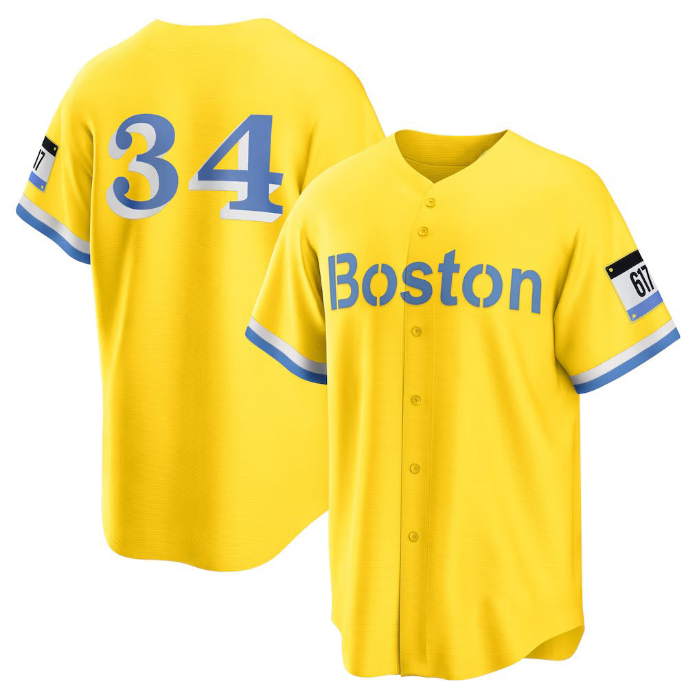Boston Red Sox #34 David Ortiz Gold HOLBERT Retired Player City Connect Replica Jersey