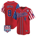 Baltimore Orioles #8 Cal Ripken Player Red HOLBERT USA 250 Independence Day Vapor Premier Limited Home Game Stitched Jerseys