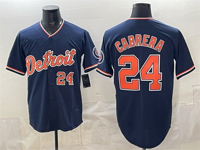 Detroit Tigers #24 Miguel Cabrera Navy HOLBERT 2026 Alternate Vapor Premier Limited Stitched Jersey