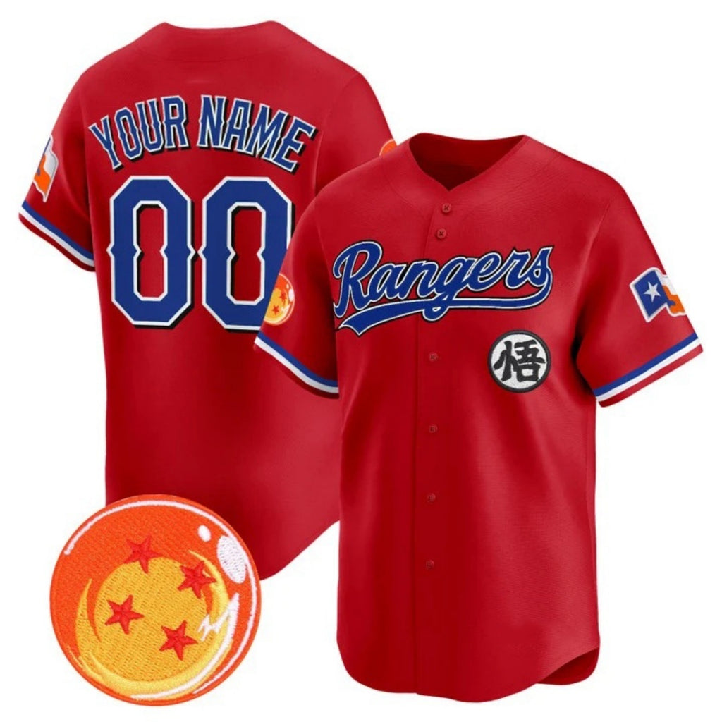 Custom Texas Rangers x Dragon Ball Red HOLBERT Vapor Premier Limited Jersey - All Stitched