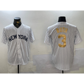 New York Yankees #3 Babe Ruth White HOLBERT Pinstripe Fashion Cool Base Jersey 2