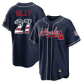 Atlanta Braves #27 Austin Riley Player Navy HOLBERT USA 250 Fourth Of July Limited Home Game Stitched Jerseys