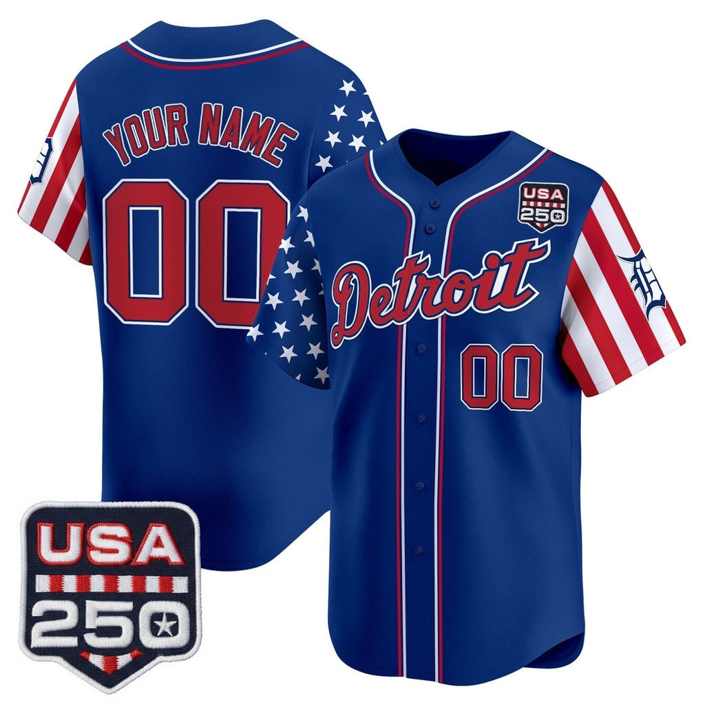 Custom Detroit Tigers America 250 Edition Vapor Premier Limited Royal HOLBERT Stitched Jerseys