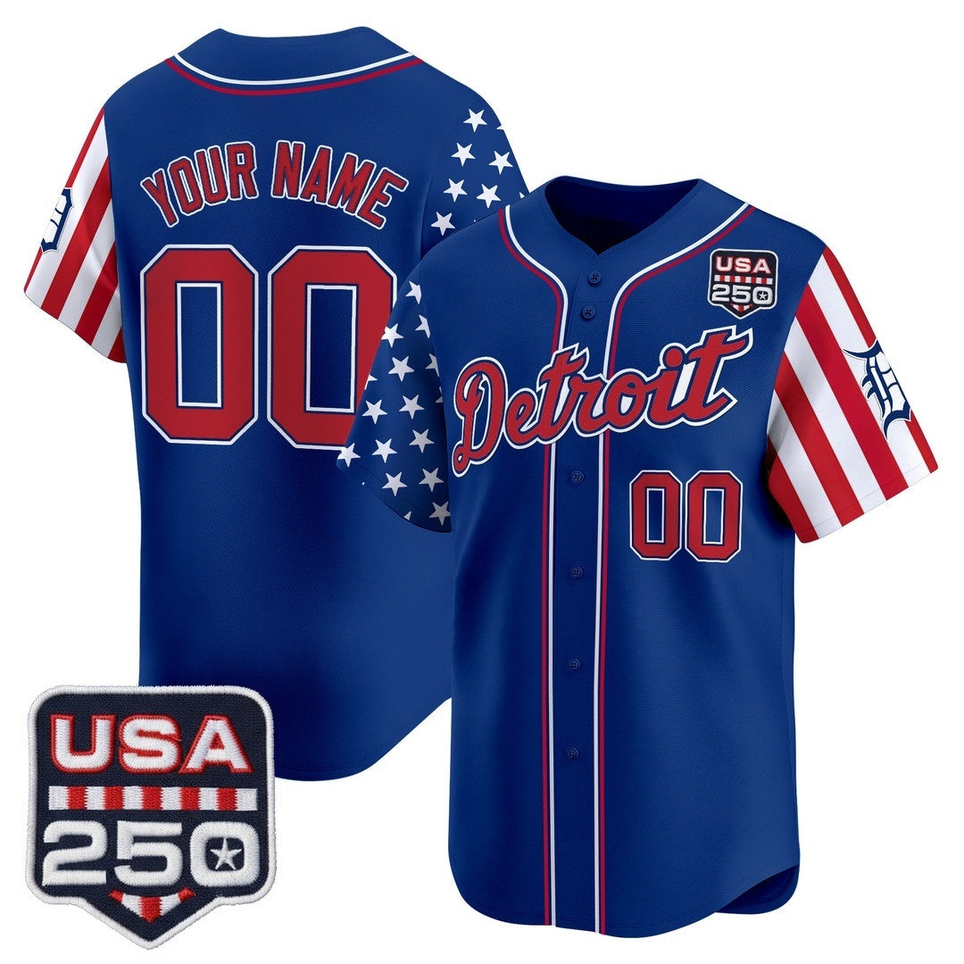 Custom Detroit Tigers America 250 Edition Vapor Premier Limited Royal HOLBERT Stitched Jerseys
