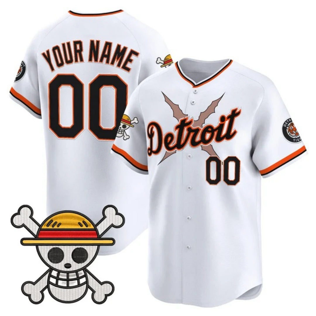 Custom Detroit Tigers x One Piece White HOLBERT Vapor Premier Limited Jersey - Stitched