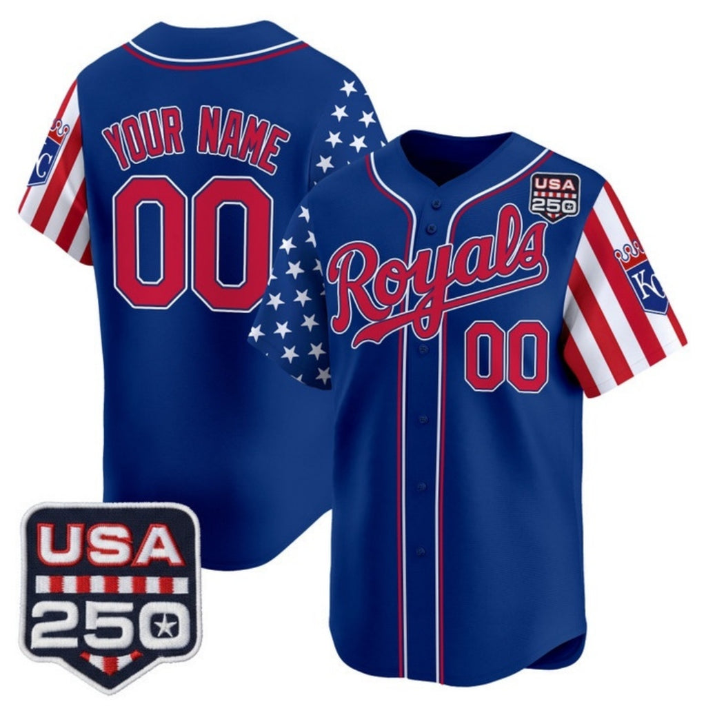 Custom Kansas City Royals America 250 Edition Vapor Premier Limited Royal HOLBERT Stitched Jerseys