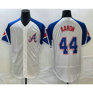Atlanta Braves #44 Hank Aaron White HOLBERT 2023 City Connect Flex Base Stitched Jersey