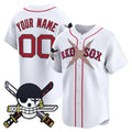 Custom Boston Red Sox x One Piece White HOLBERT Zoro Patch Vapor Premier Limited Jersey - Stitched
