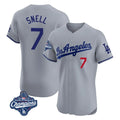 Los Angeles Dodgers #7 Blake Snell Player Gray HOLBERT World Series Meet Limited Elite Home Stitched Jerseys