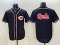 Cincinnati Reds Team Big Logo 2026 Fashion Replica Black HOLBERT Out Stitched Jersey