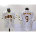 San Diego Padres #9 Jake Cronenworth White HOLBERT Team Logo Stitched Cool Base Jerseys