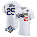 Los Angeles Dodgers #25 Tommy Edman Player Gold White HOLBERT World Series 2026 Collection Stadium Limited Elite Stitched Jerseys