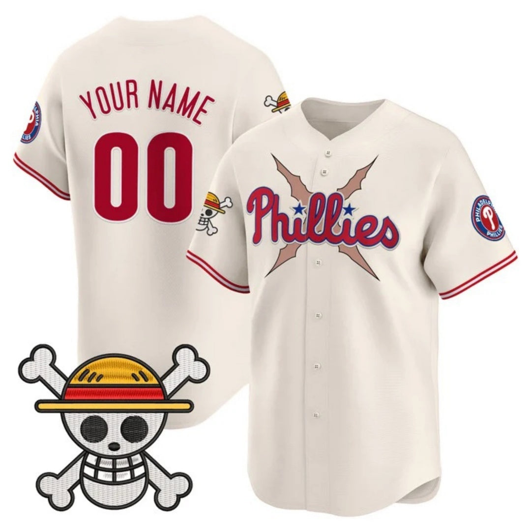 Custom Philadelphia Phillies x One Piece Cream HOLBERT Vapor Premier Limited Jersey - Stitched