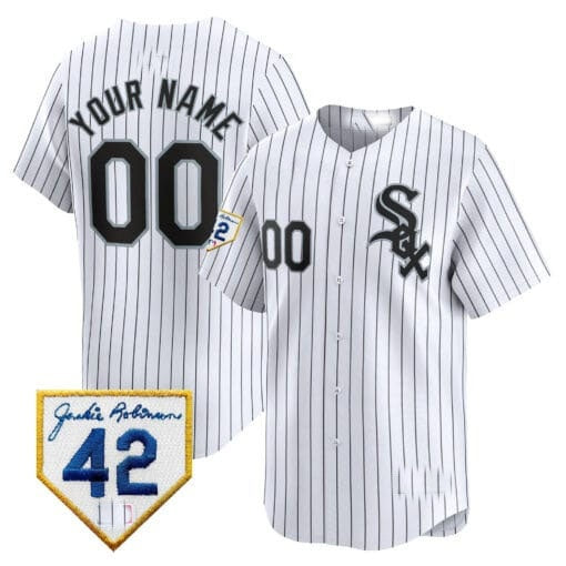 Custom Chicago White Sox 2024 Jackie Robinson Patch Vapor Premier Limited Jersey ¨C White HOLBERT