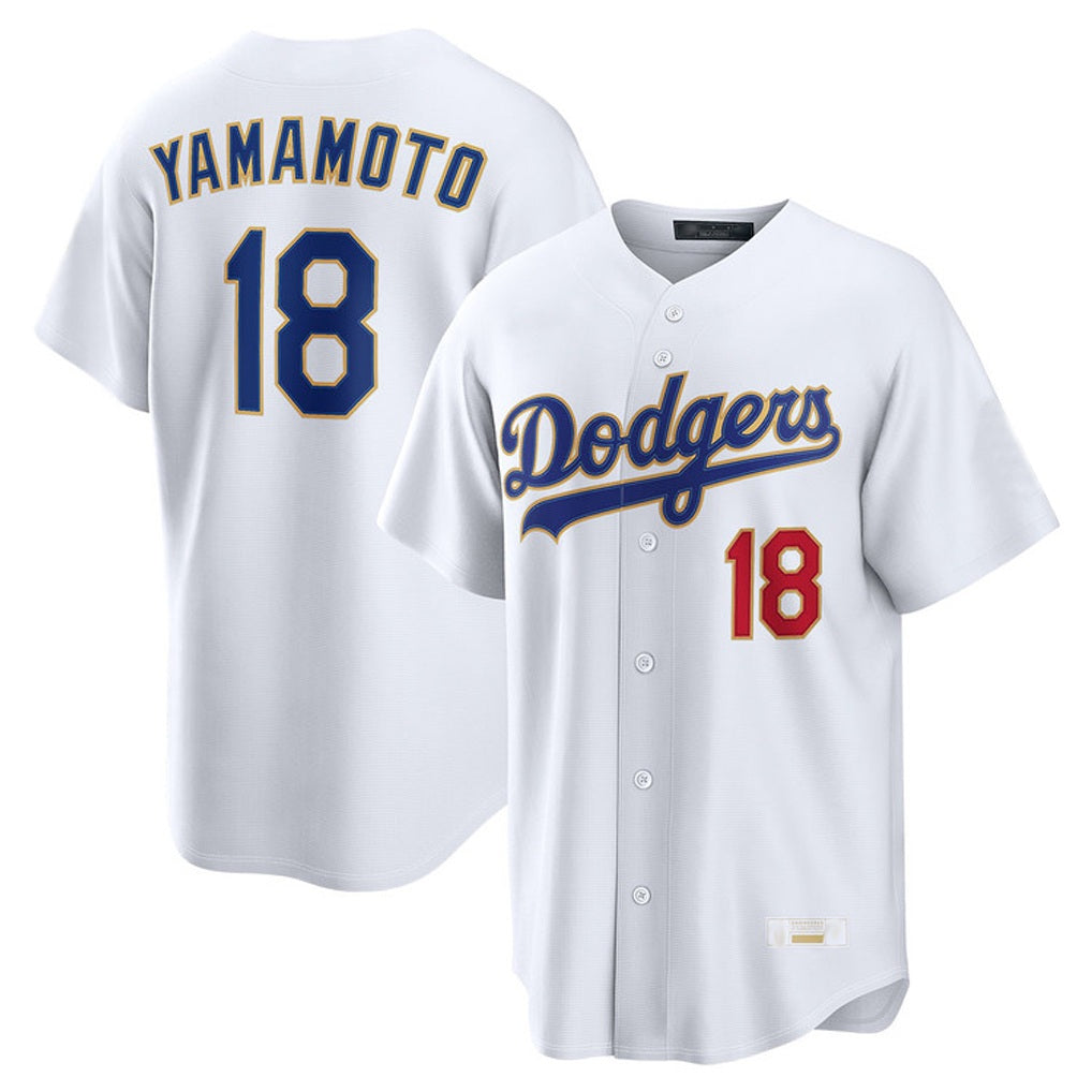 Los Angeles Dodgers #18 Yoshinobu Yamamoto Player Gold White HOLBERT 2026 Collection Stadium Limited Stitched Jerseys
