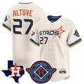 Houston Astros #27 Jose Altuve Player Cream HOLBERT City Connect Texas Patch Vapor Premier Limited Home Stitched Jerseys