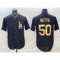 Los Angeles Dodgers #50 Mookie Betts Black Gold HOLBERT Cool Base Stitched Jersey