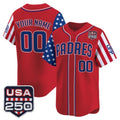 Custom San Diego Padres America 250 Edition Vapor Premier Limited Red HOLBERT Stitched Jerseys