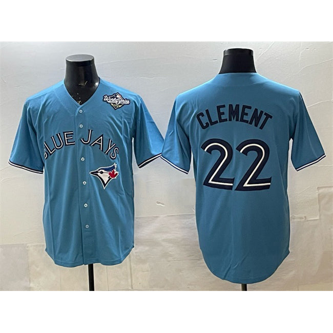 Toronto Blue Jays #22 Ernie Clement Royal HOLBERT 2025 World Series Cool Base Stitched Jersey