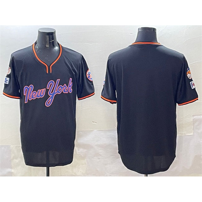 New York Mets Blank Black HOLBERT 2025 Spring Training Stitched Jersey