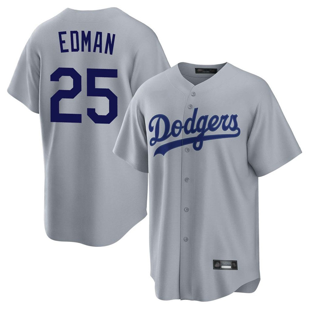 Los Angeles Dodgers #25 Tommy Edman Player Gray HOLBERT Game Stitched Jerseys