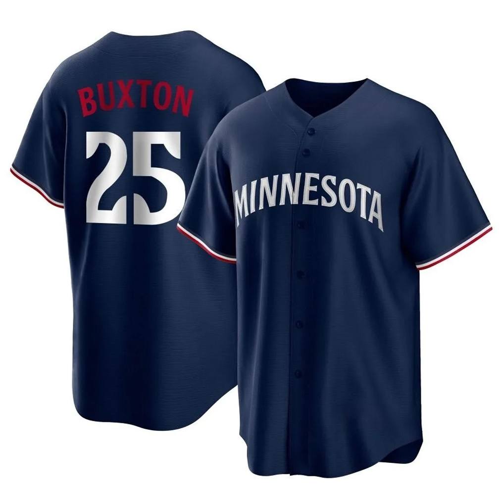 Minnesota Twins #25 Byron Buxton Player Navy HOLBERTReplica Alternate Home Stitched Jerseys