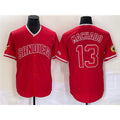 San Diego Padres #13 Manny Machado Red HOLBERT Cool Base Stitched Jersey