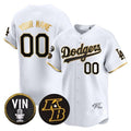 Custom Los Angeles Dodgers Vin Patch & Kobe Bryant Signature Vapor Premier Limited Jersey ¨C White Gold HOLBERT