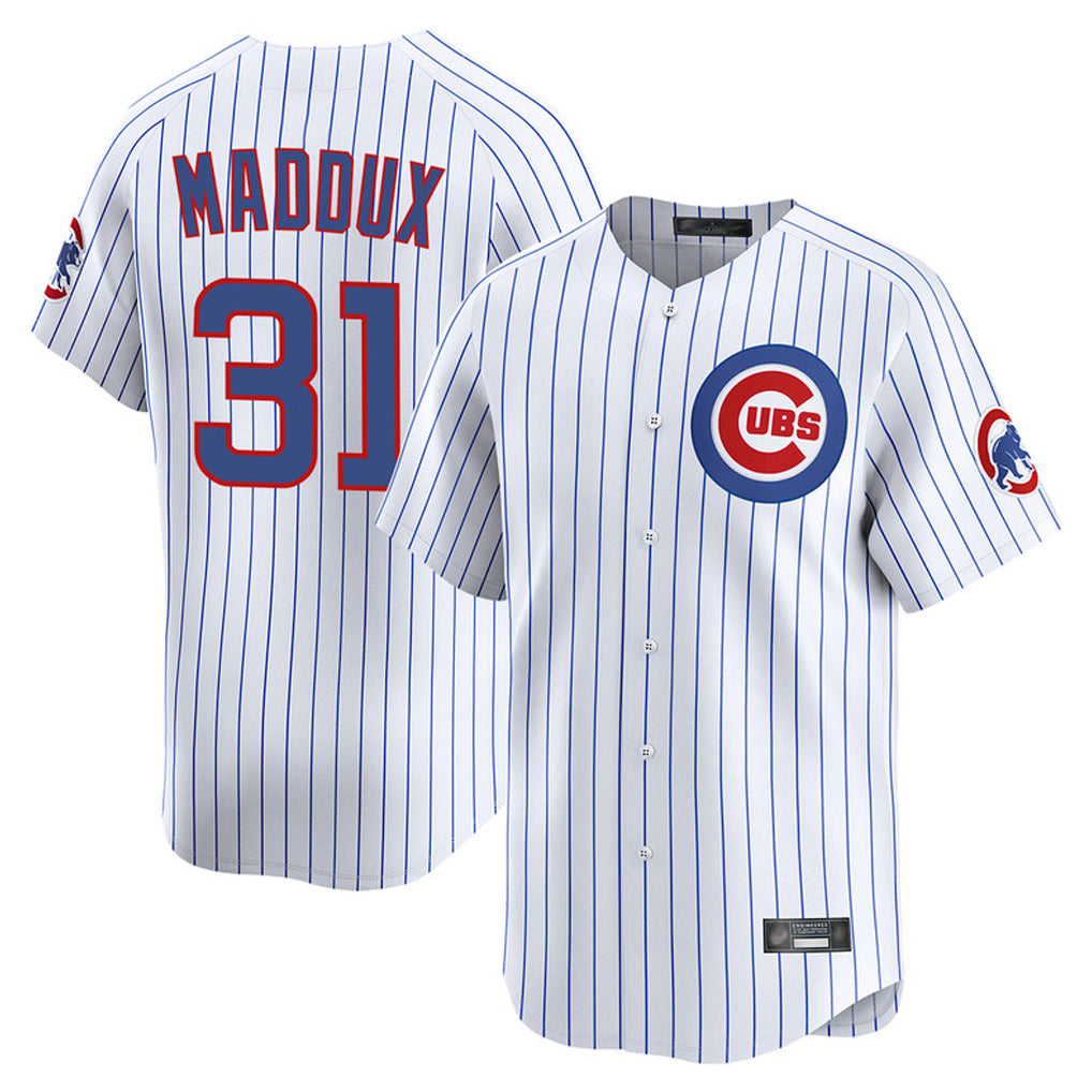 Chicago Cubs #31 Greg Maddux Player White HOLBERT Limited Home Game Stitched Jerseys