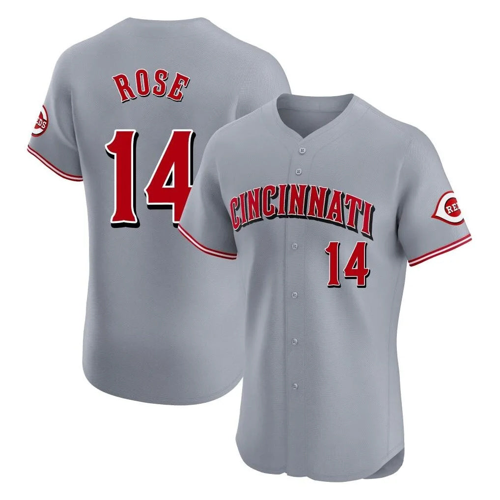 Cincinnati Reds #14 Pete Rose Player Gray HOLBERT Limited Elite Home Stitched Jerseys